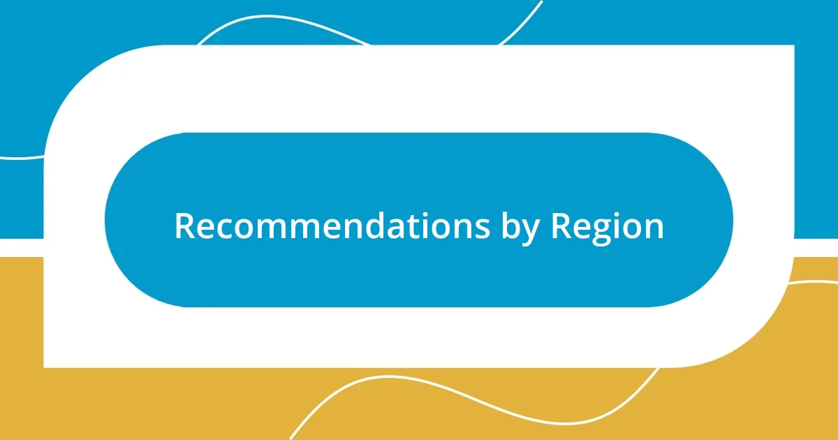 Recommendations by Region